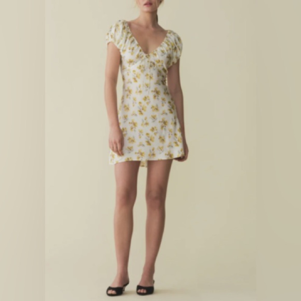 DOEN SERA DRESS -- GOLD FROLICKING FLORAL SMALL